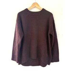 Reiss Ella Wool Cashmere Blend Oversized Crew Neck Sweater Plum Small
